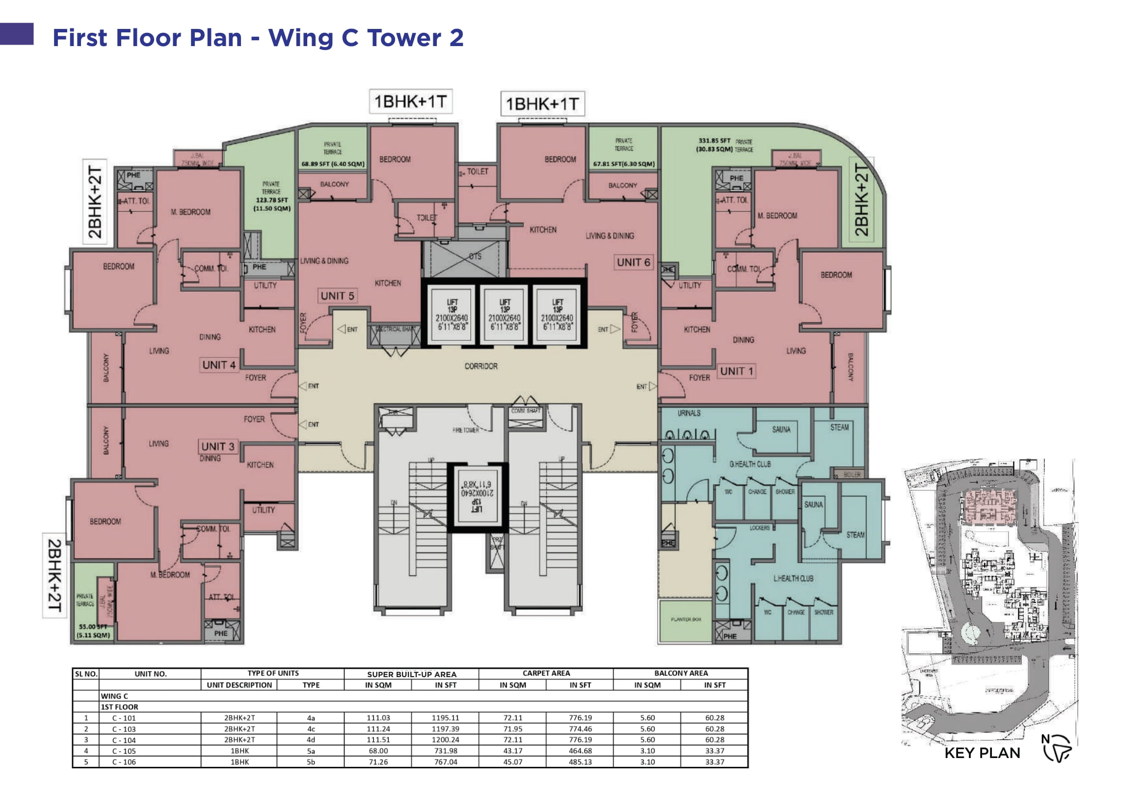 Sattva Forest Ridge 1 BHK Floor Plan