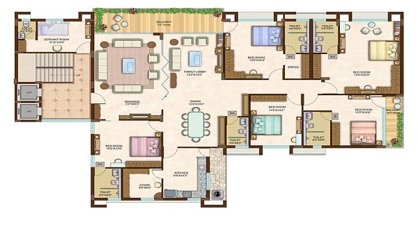 Sattva Splendor 5 BHK Floor Plan